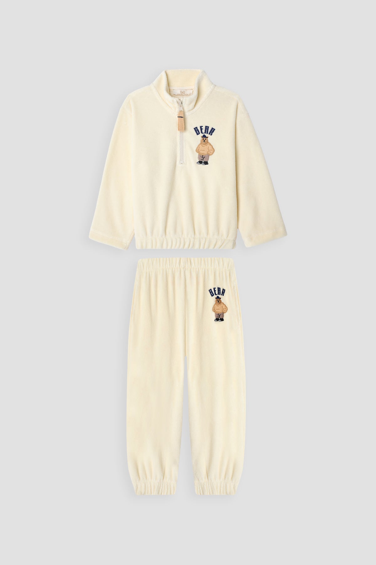 Baby Boy Ecru Tracksuit Set
