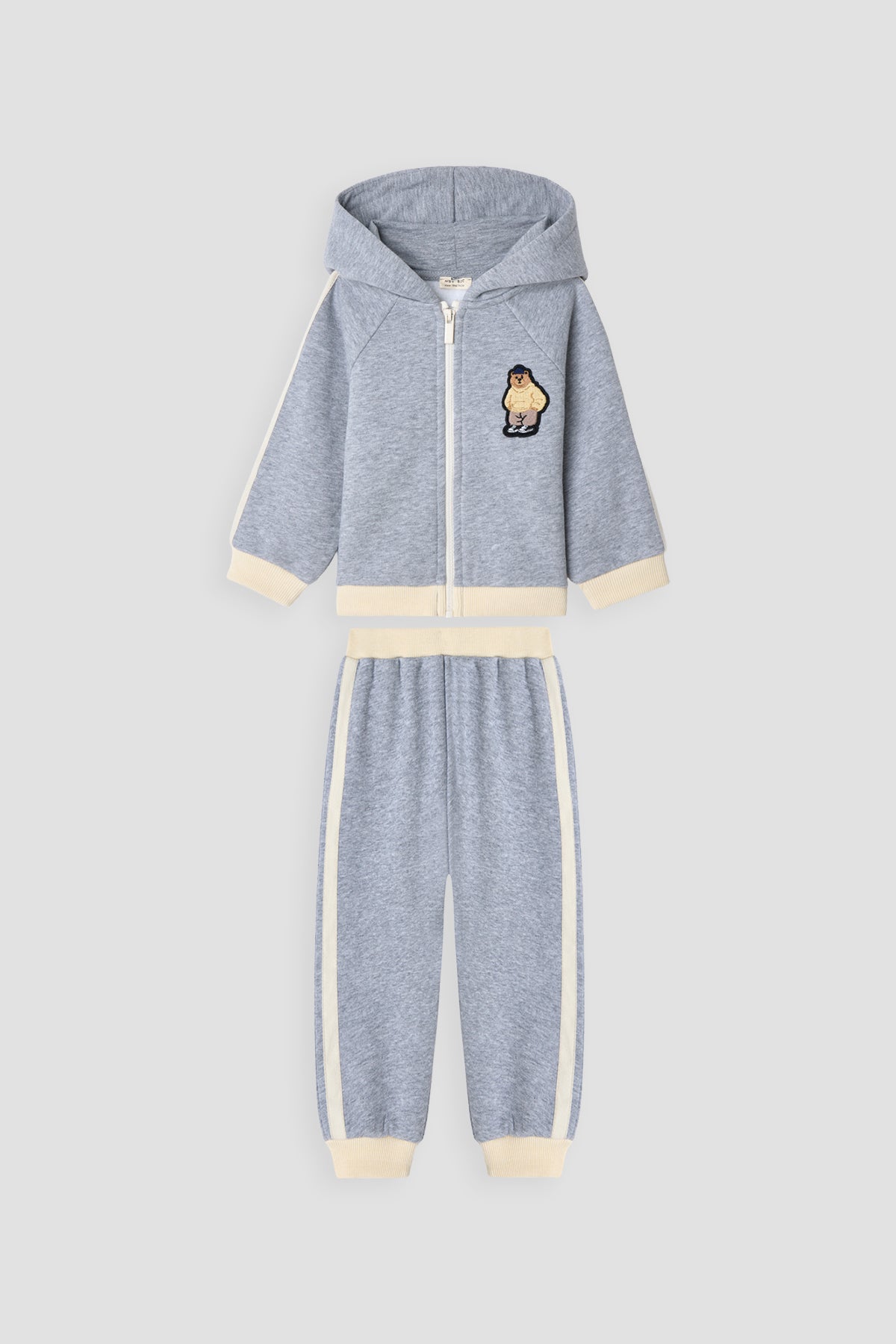 Baby Boy Grey Melange Tracksuit Set