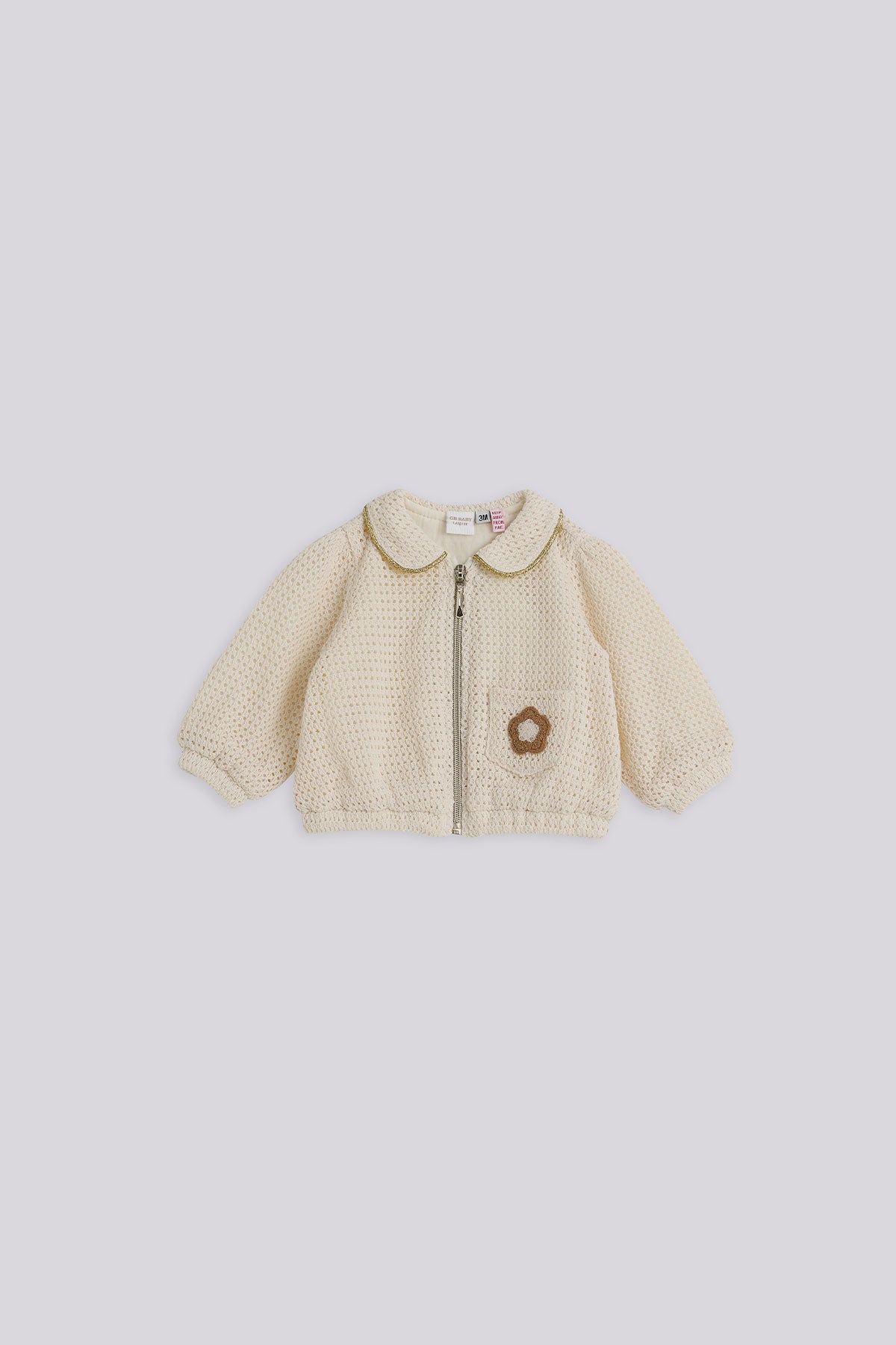 Baby Girl Ecru Tracksuit Top