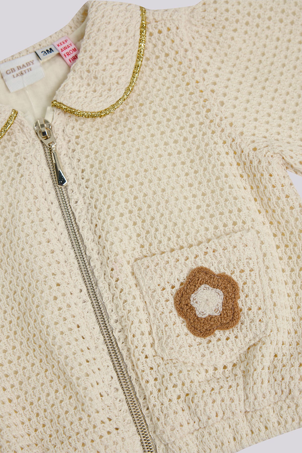 Baby Girl Ecru Tracksuit Top