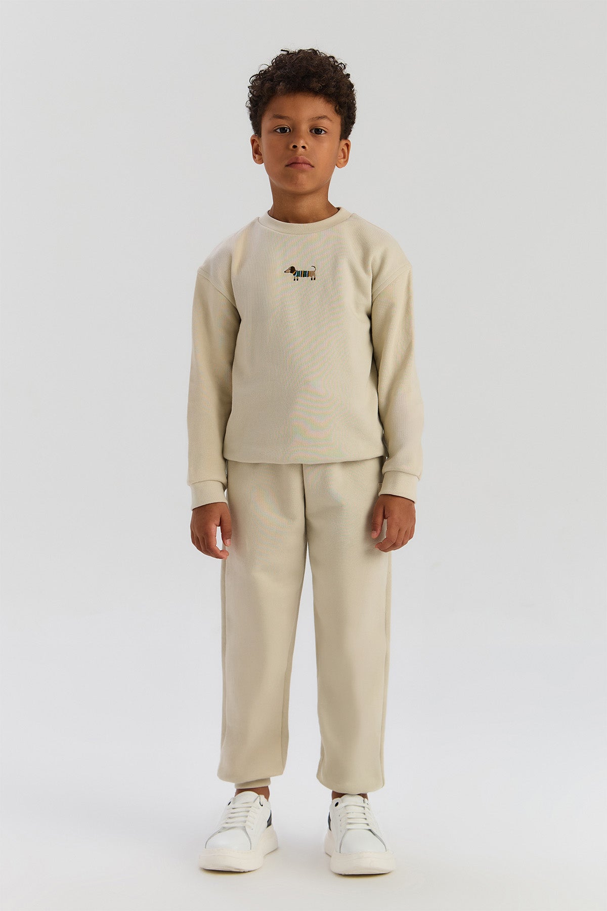 Boy Beige Tracksuit Bottom
