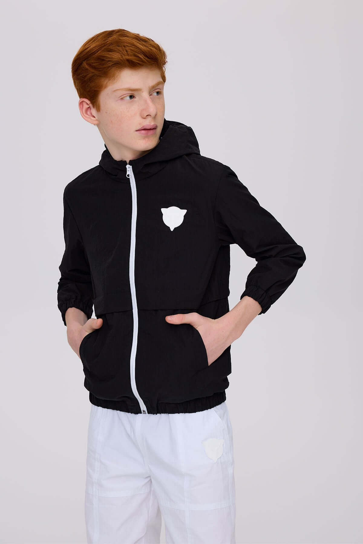 Boy Black Raincoat