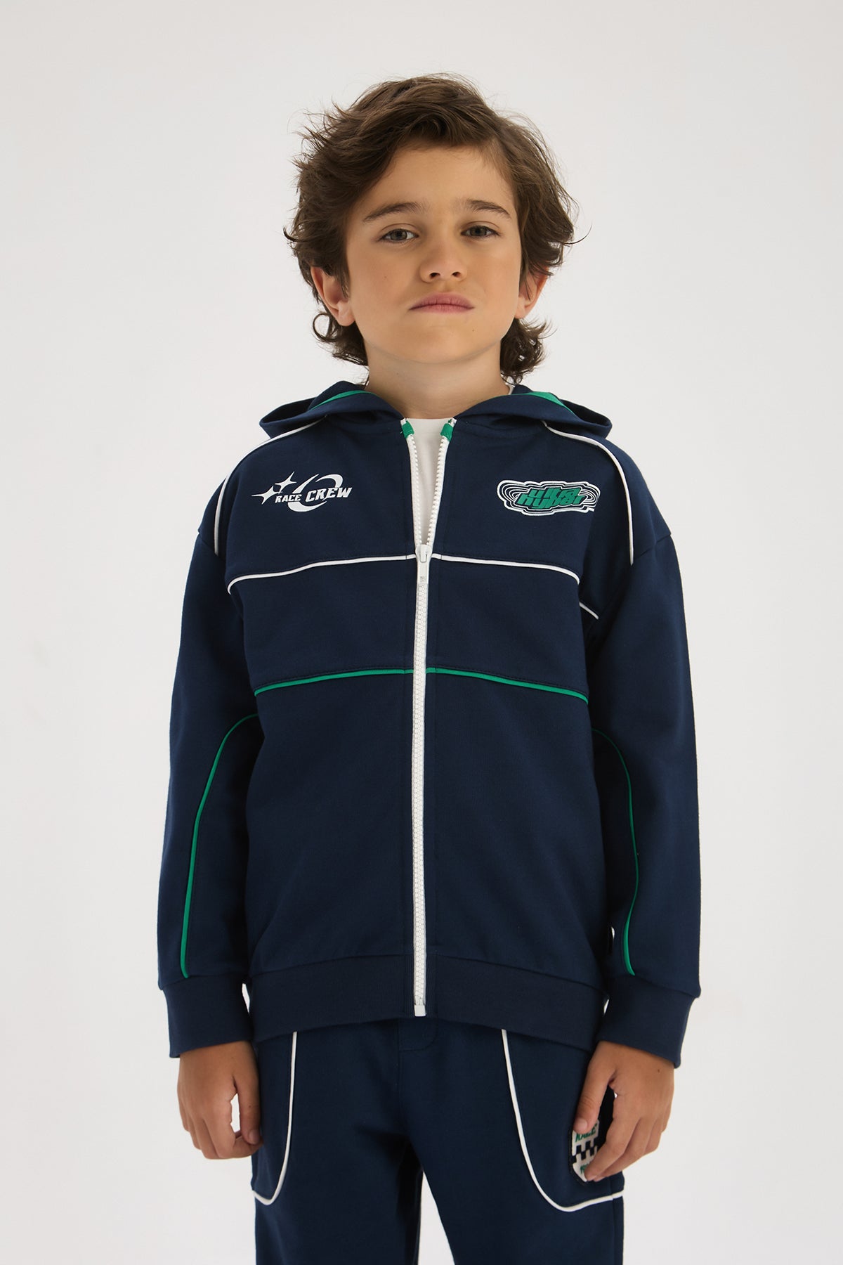 Boy Navy Blue Tracksuit Top