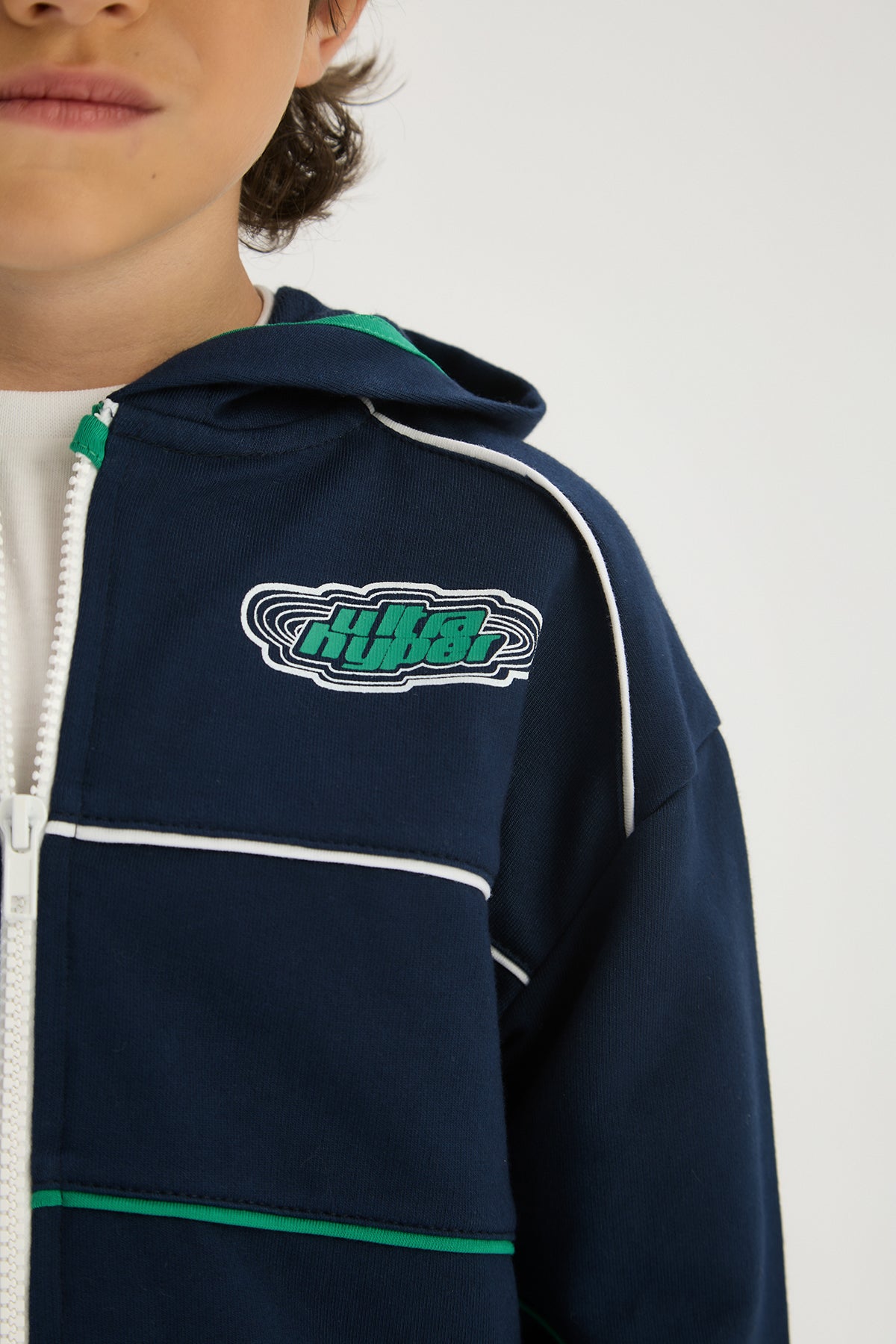 Boy Navy Blue Tracksuit Top