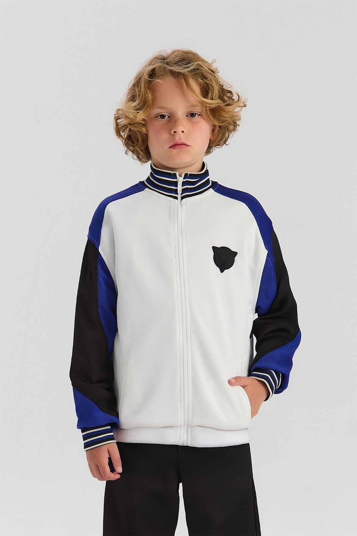 Boy White Tracksuit Top