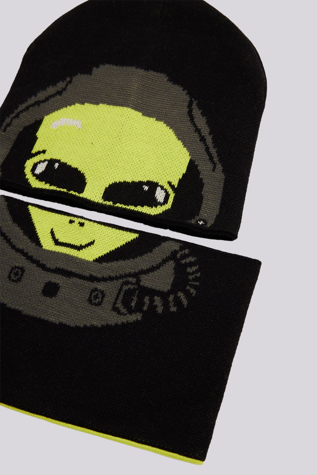 Boys Patterned Scarf and Beanie Set