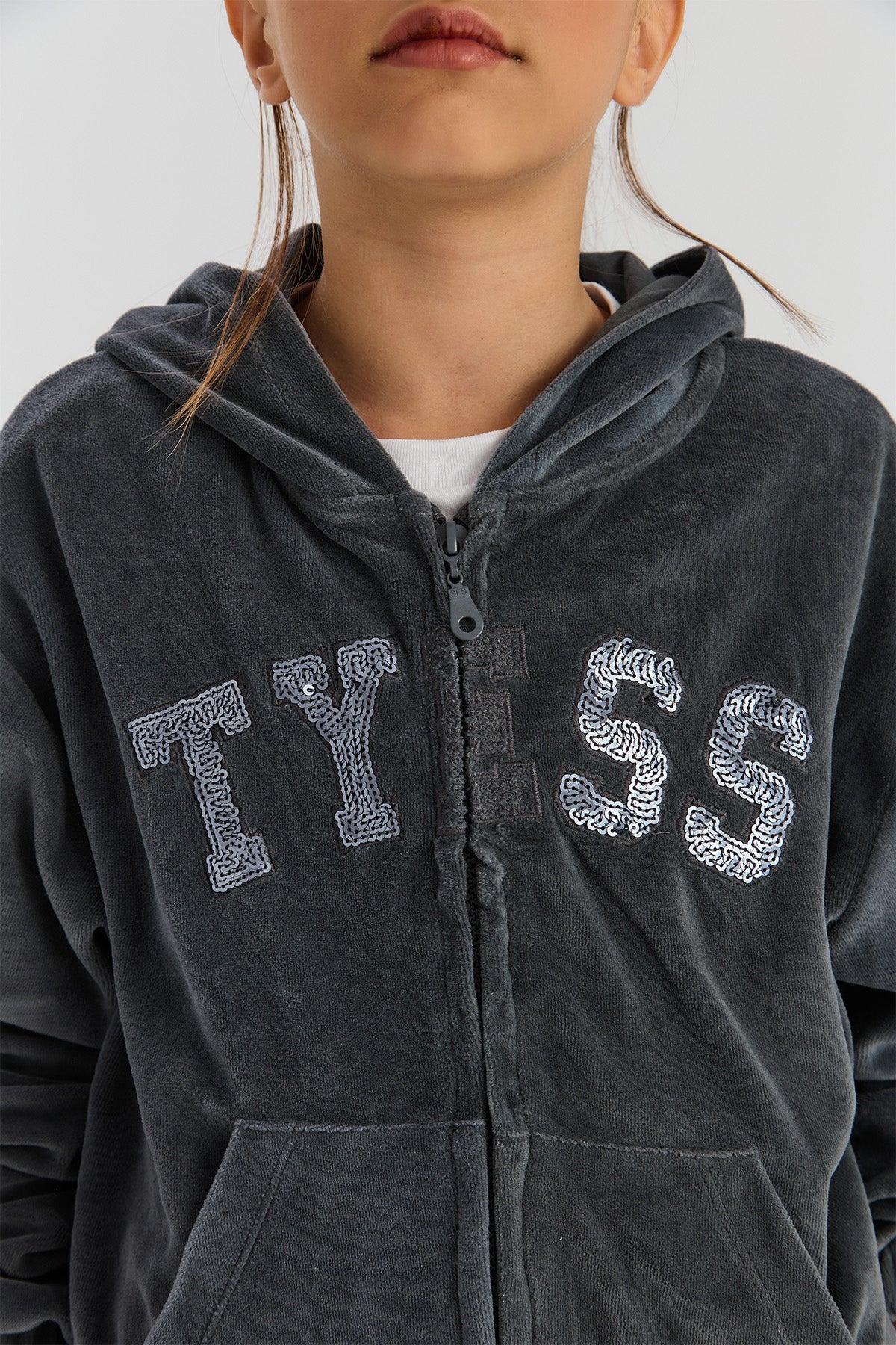 Girl Anthracite Tracksuit Top