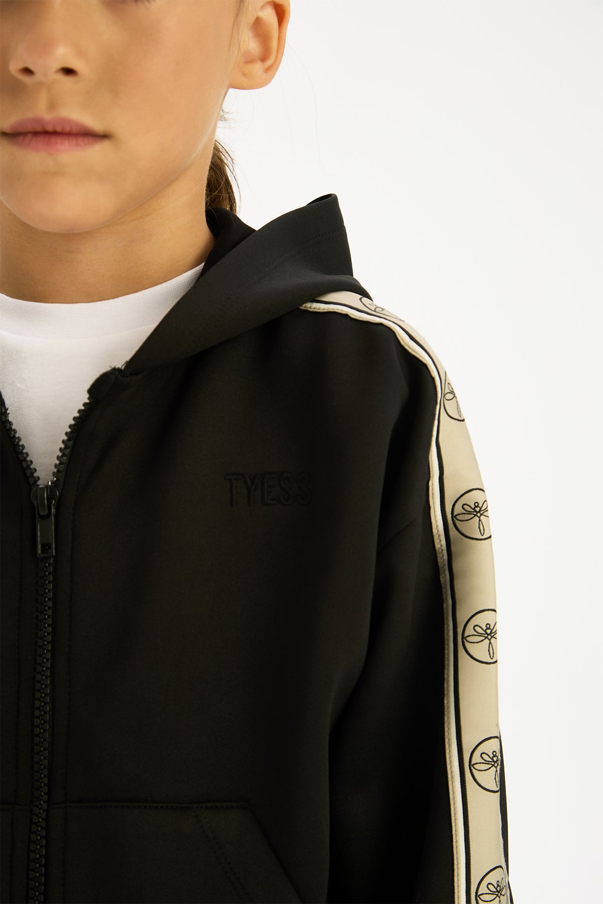 Girl Black Tracksuit Top