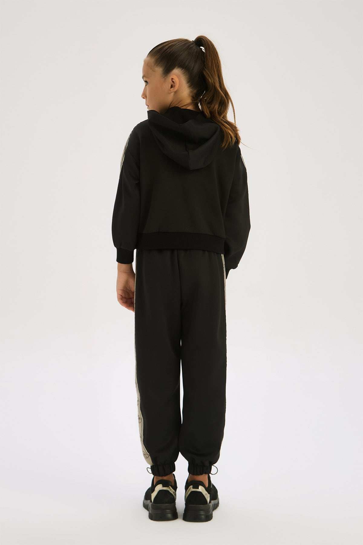 Girl Black Tracksuit Top