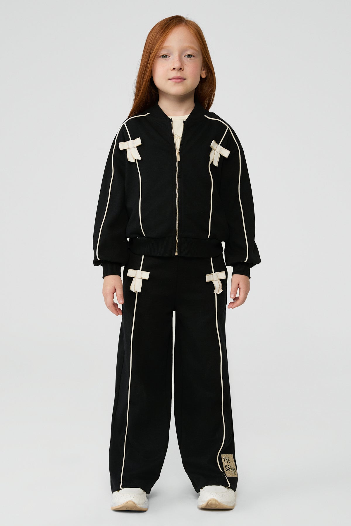 Girl Black Tracksuit Top