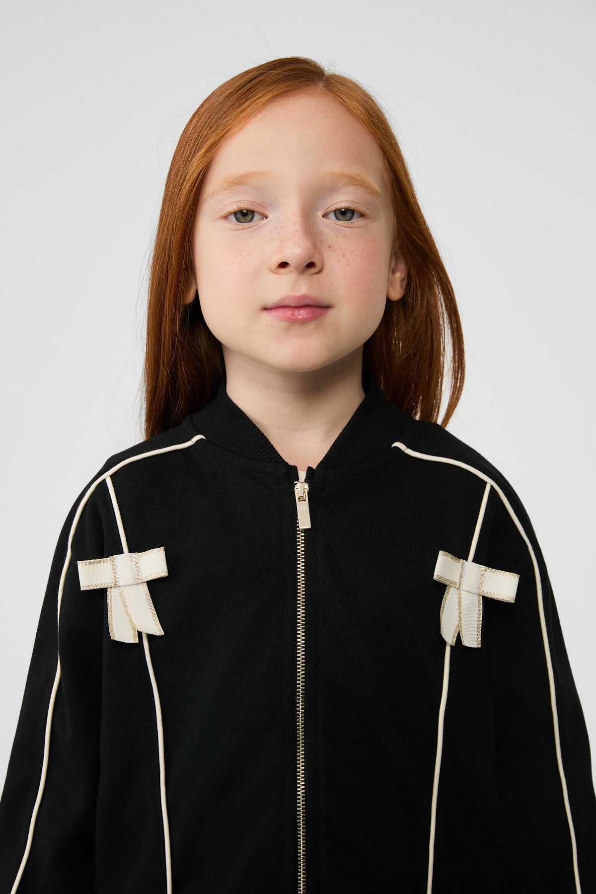 Girl Black Tracksuit Top