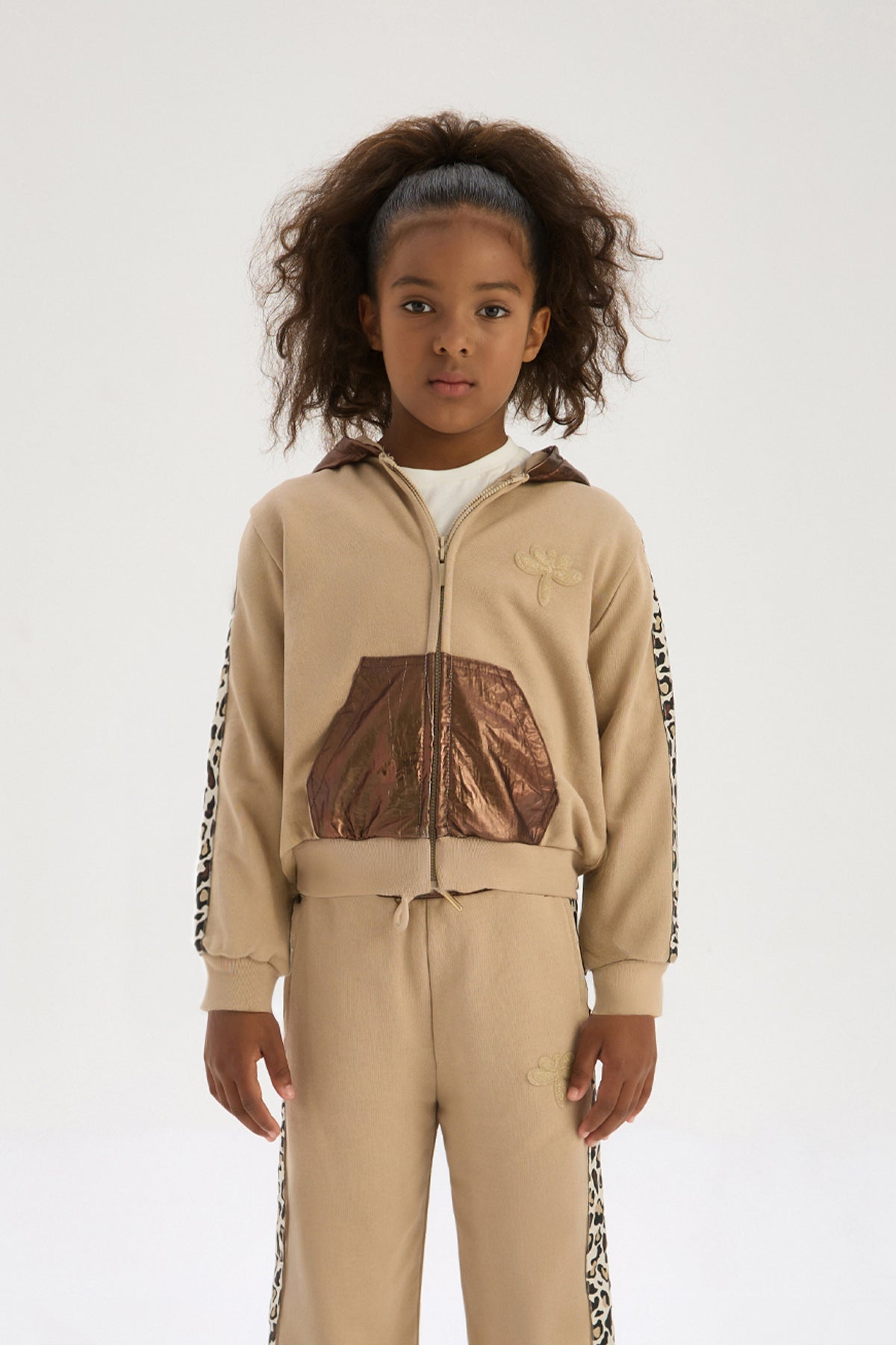 Girl Brown Tracksuit Top