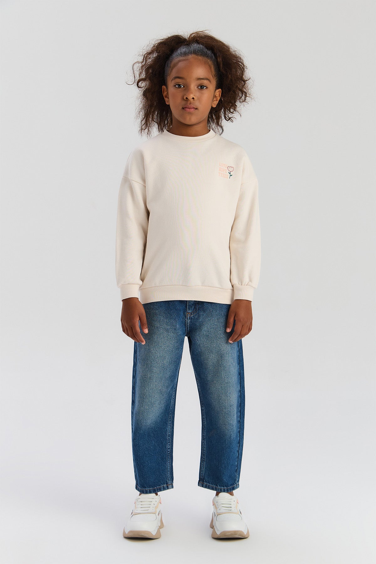 Girl Ecru Sweatshirt