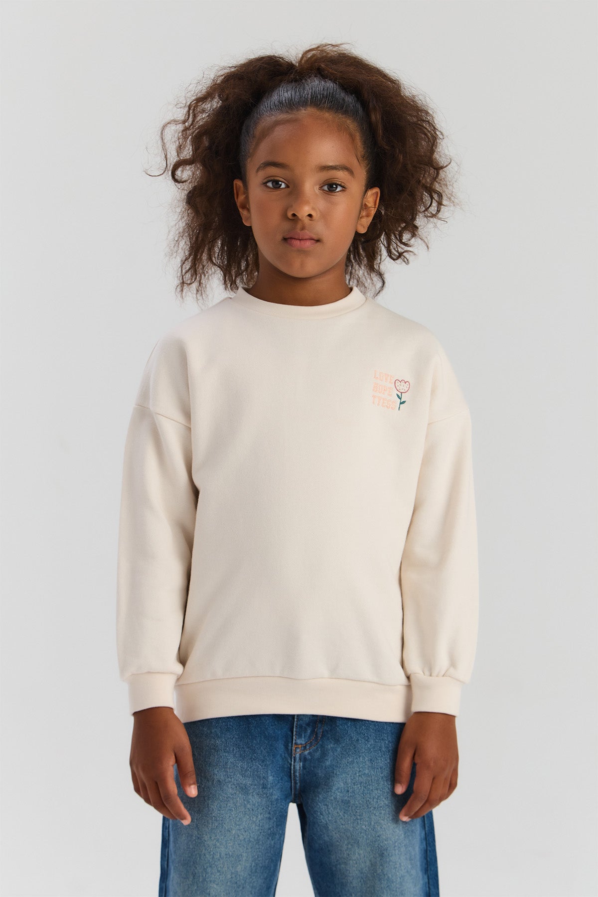 Girl Ecru Sweatshirt