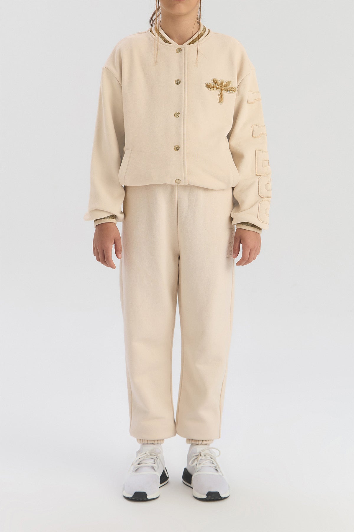 Girl Ecru Tracksuit Bottom