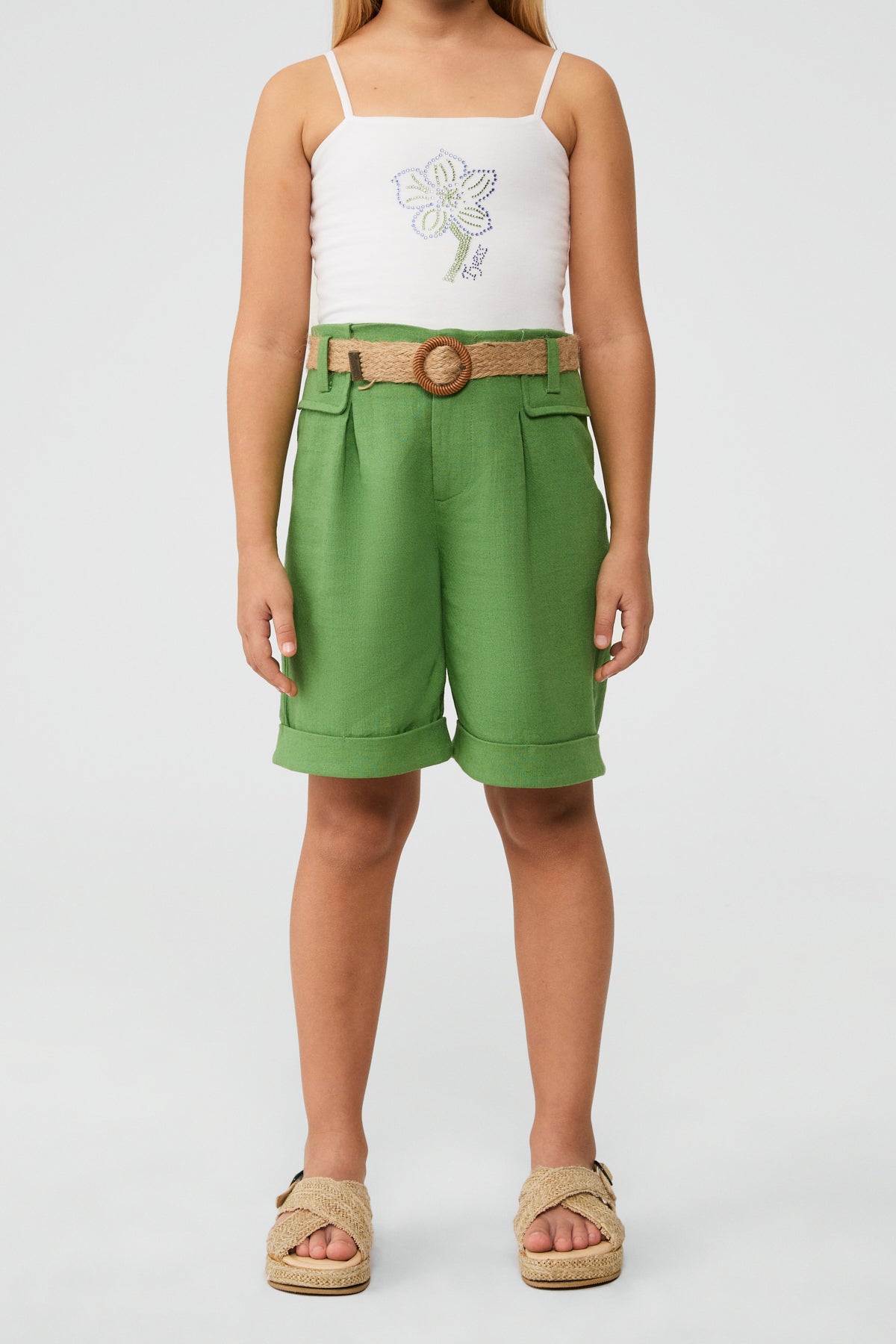 Girl Green Shorts