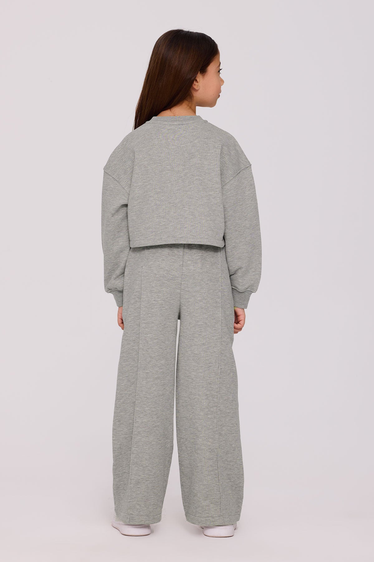 Girl Grey Melange Sweatshirt