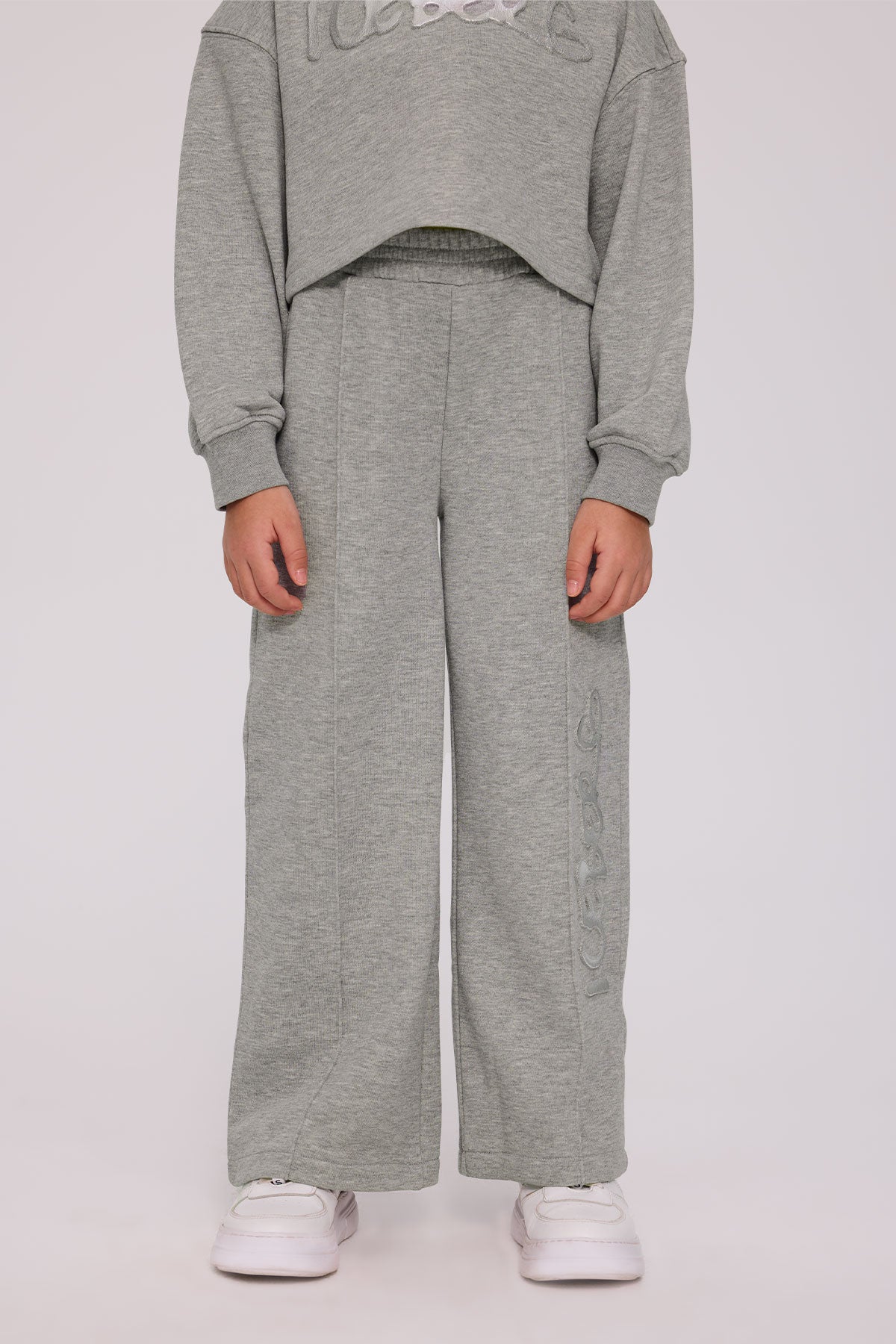 Girl Grey Melange Tracksuit Bottom
