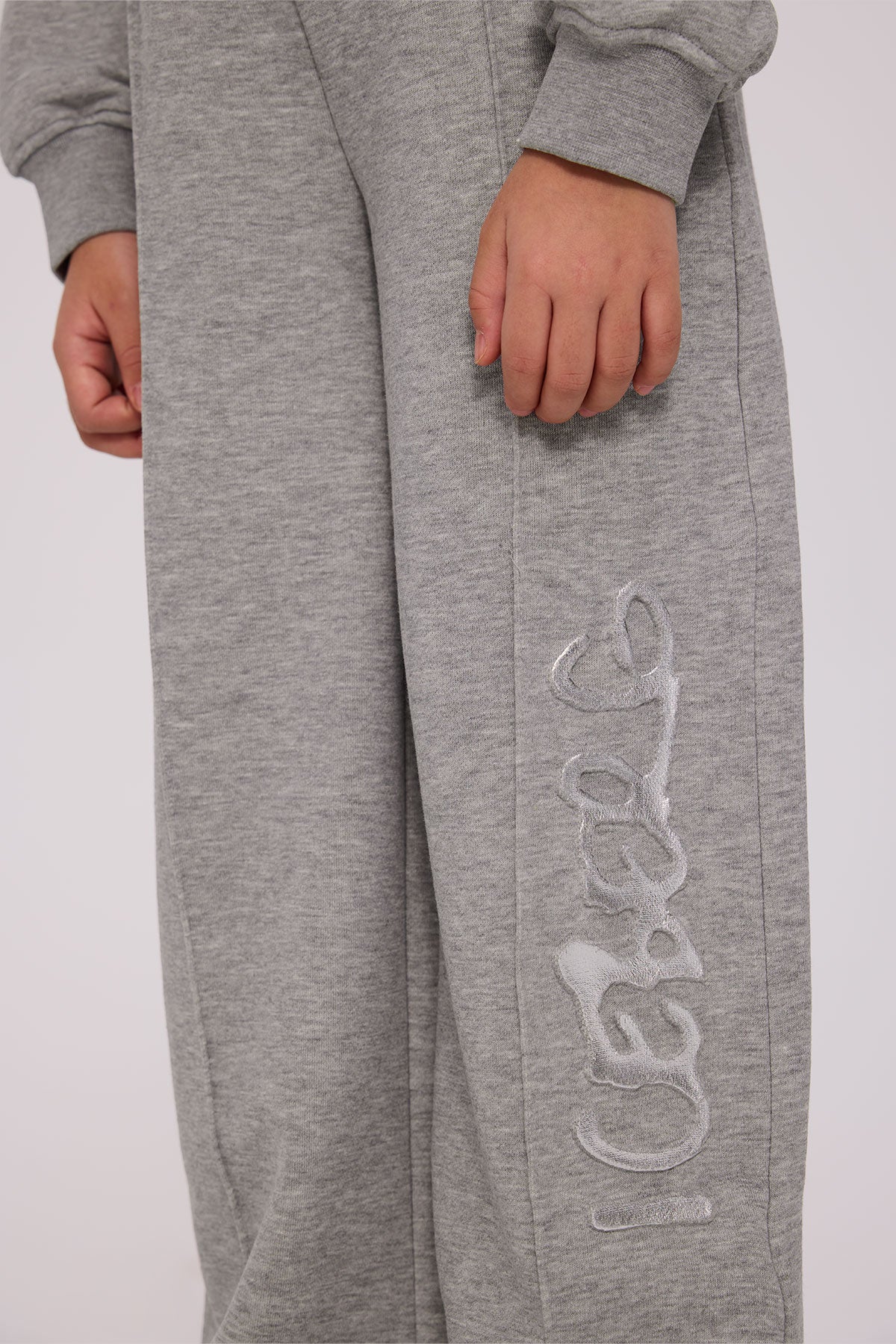 Girl Grey Melange Tracksuit Bottom