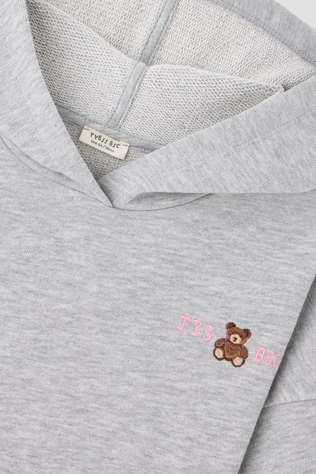 Girl Grey Melange Tracksuit Set