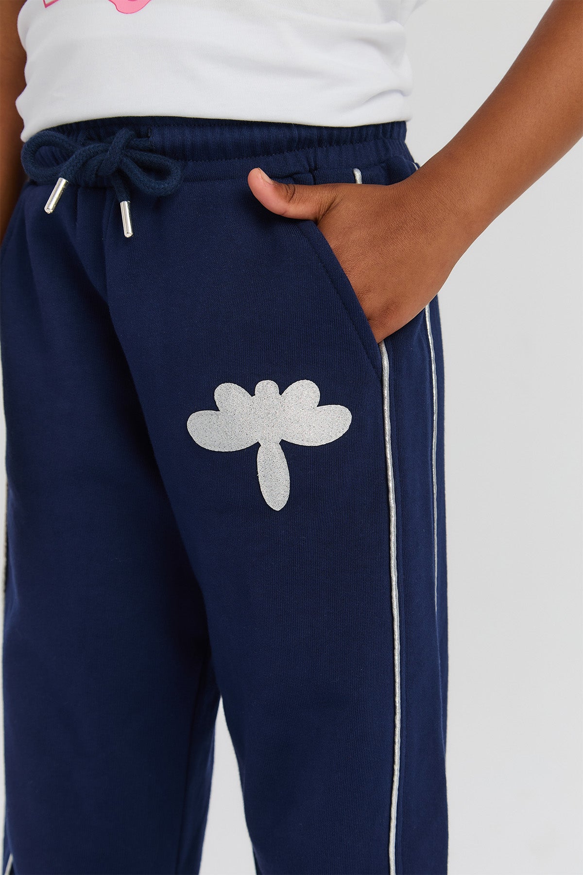 Girl Navy Blue Tracksuit Bottom