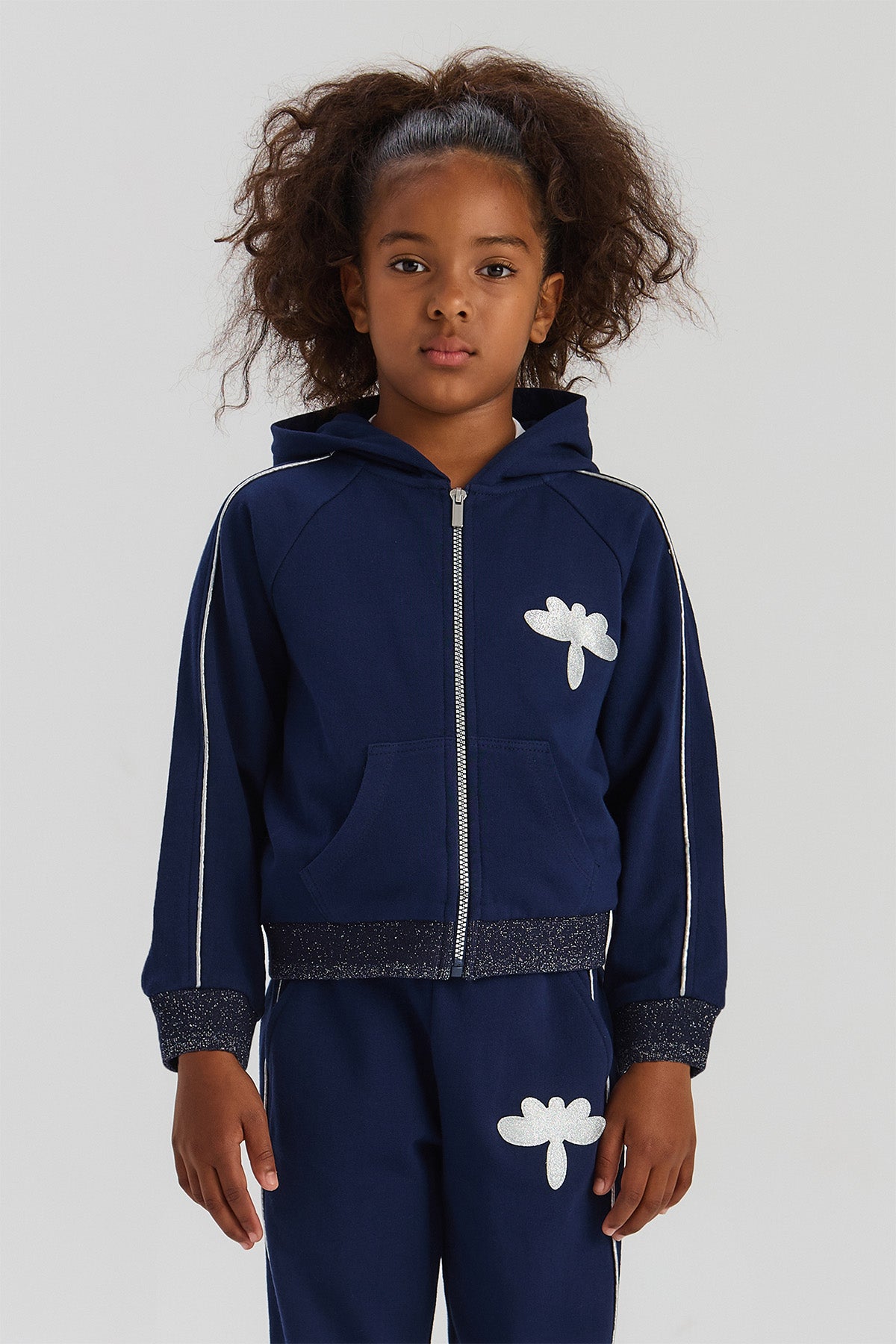 Girl Navy Blue Tracksuit Top
