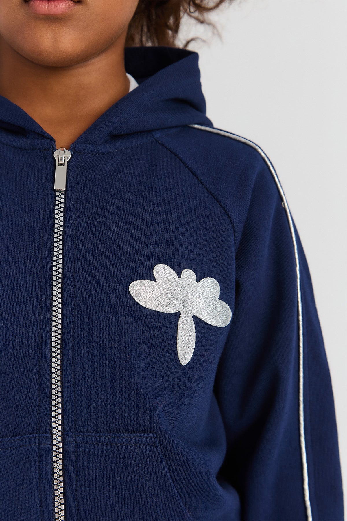 Girl Navy Blue Tracksuit Top