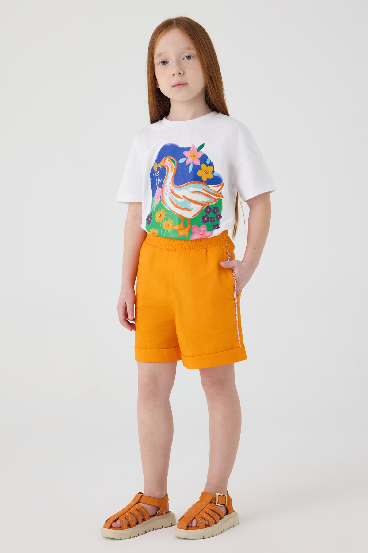 Girl Orange Shorts