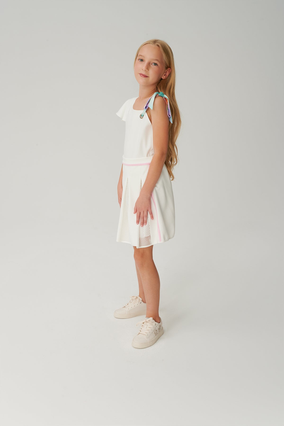 Girl White Skirt