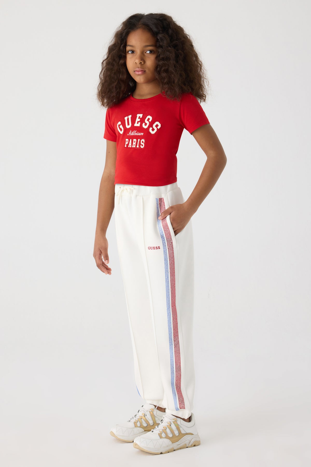 Girl White Tracksuit Bottom