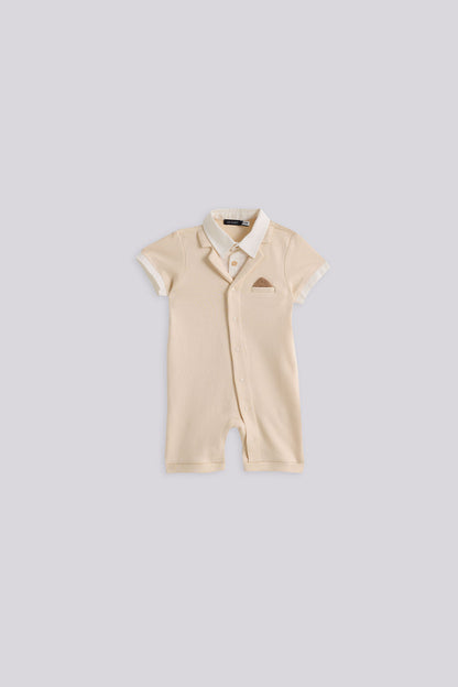 Baby Boy Beige Overall