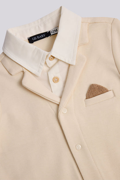 Baby Boy Beige Overall
