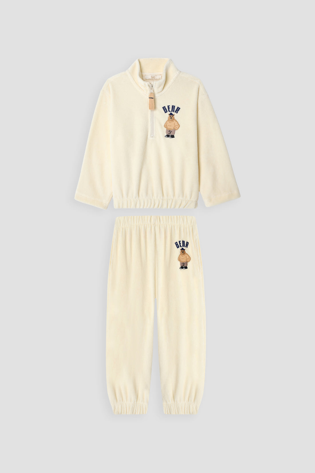 Baby Boy Ecru Tracksuit Set