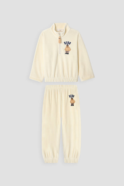 Baby Boy Ecru Tracksuit Set