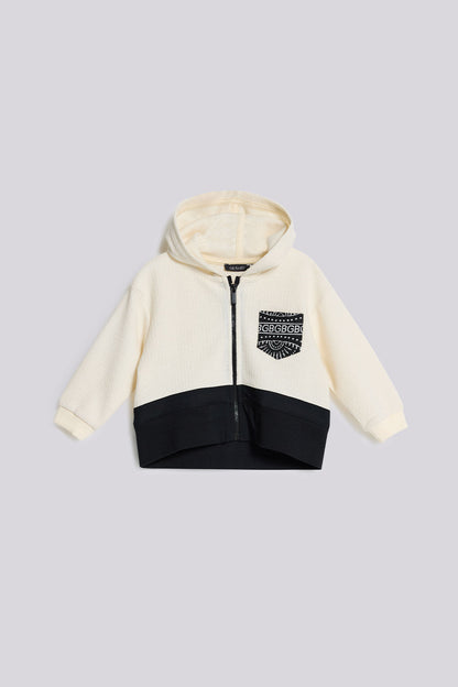 Baby Boy Ecru Tracksuit Top