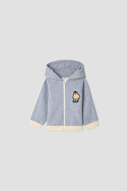 Baby Boy Grey Melange Tracksuit Set
