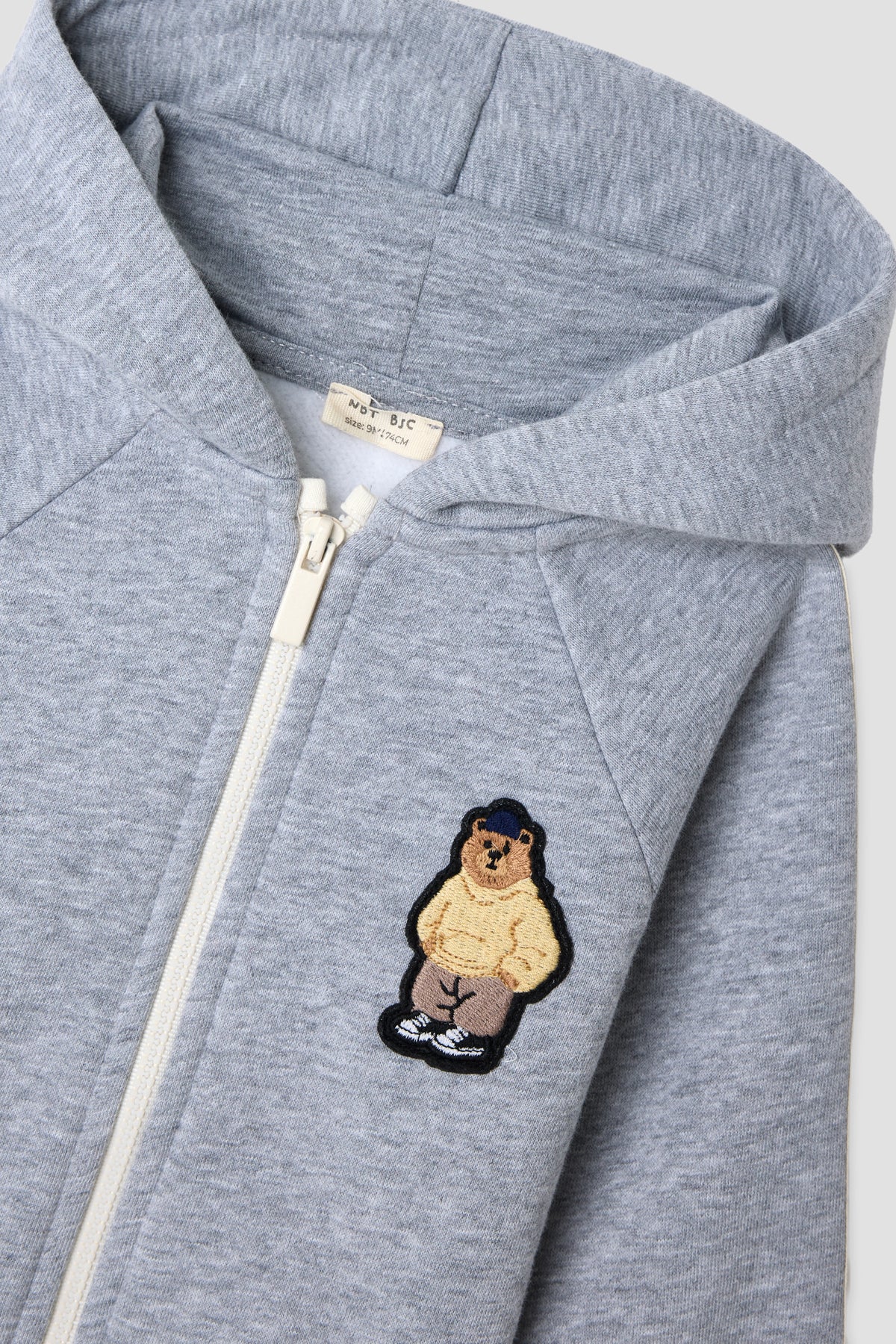 Baby Boy Grey Melange Tracksuit Set