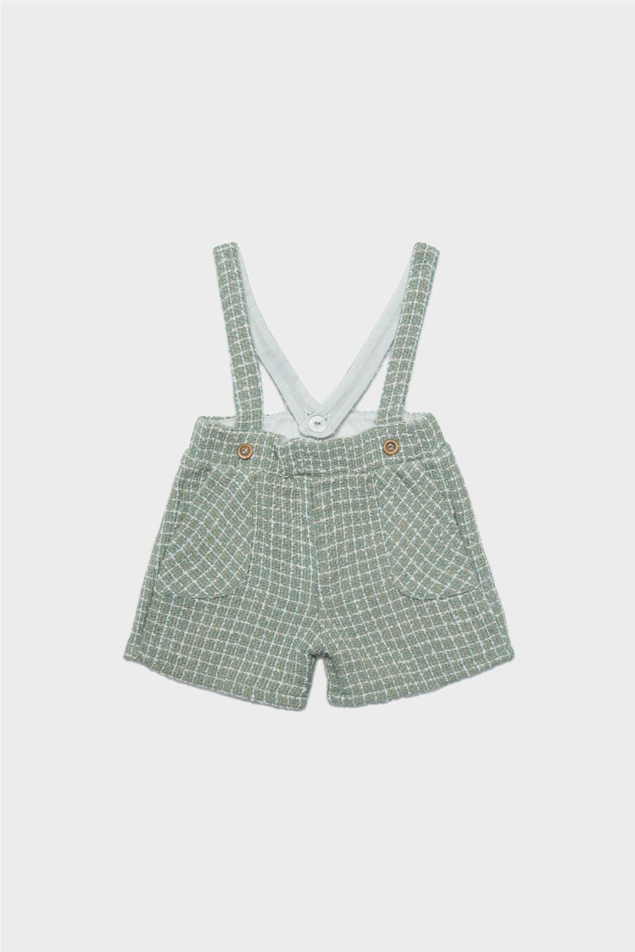 Baby Boy Patterned Bib and Brace Overall - BgStore