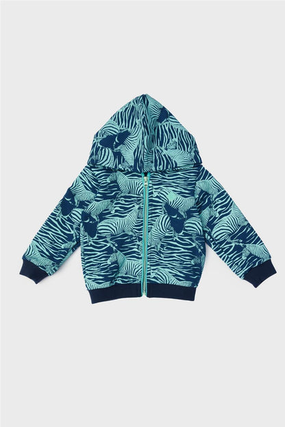Baby Boy Patterned Tracksuit Top - BgStore