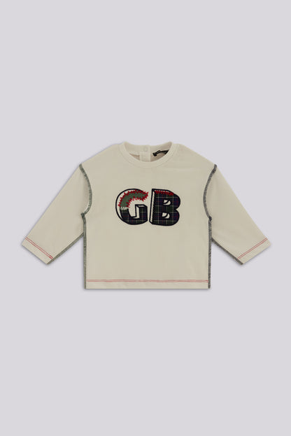 Baby Boy White Tracksuit Top