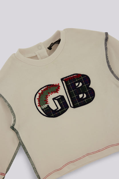 Baby Boy White Tracksuit Top