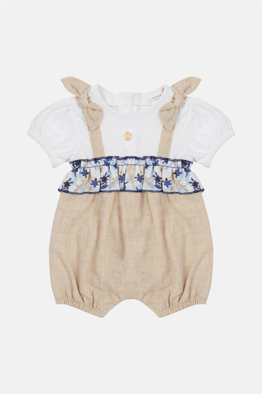 Baby Girl Beige Overall - BgStore