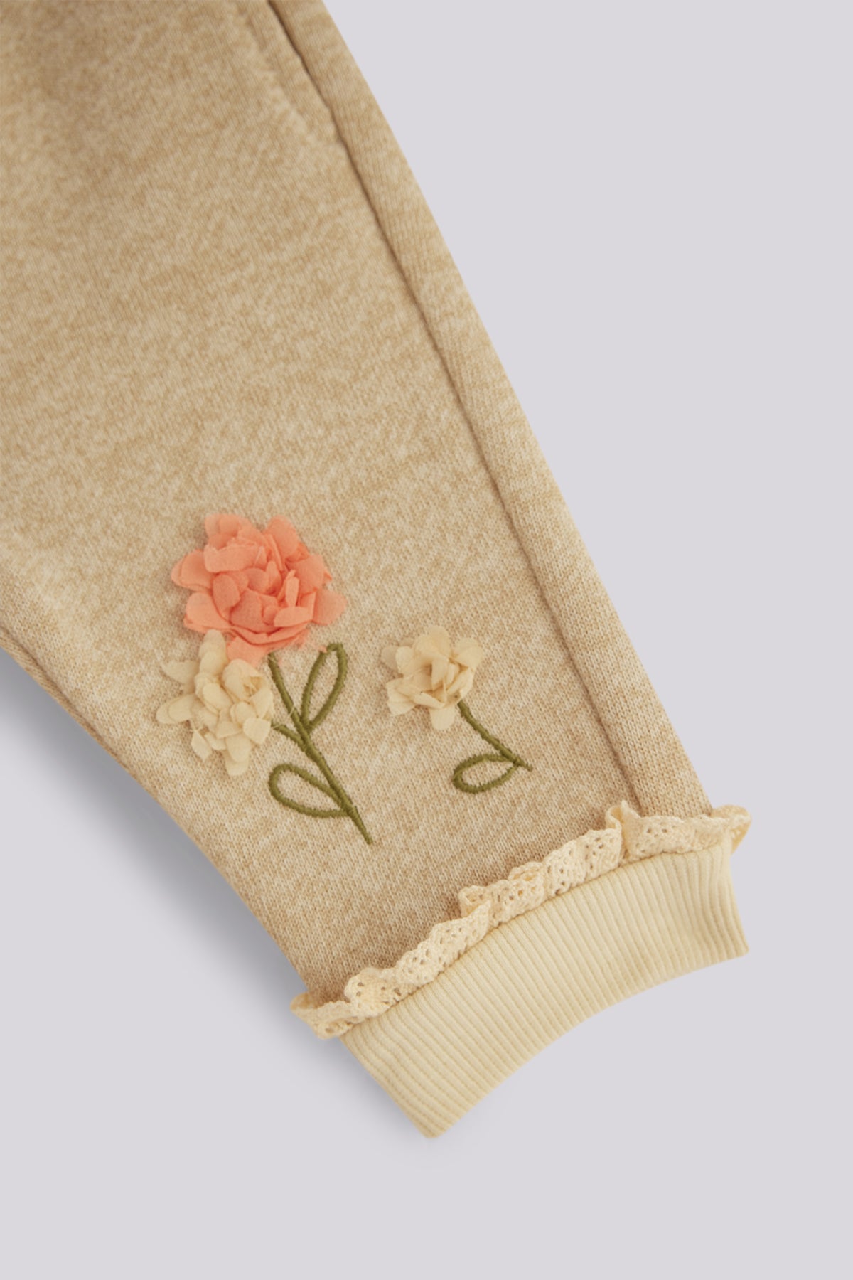 Baby Girl Beige Tracksuit Bottom