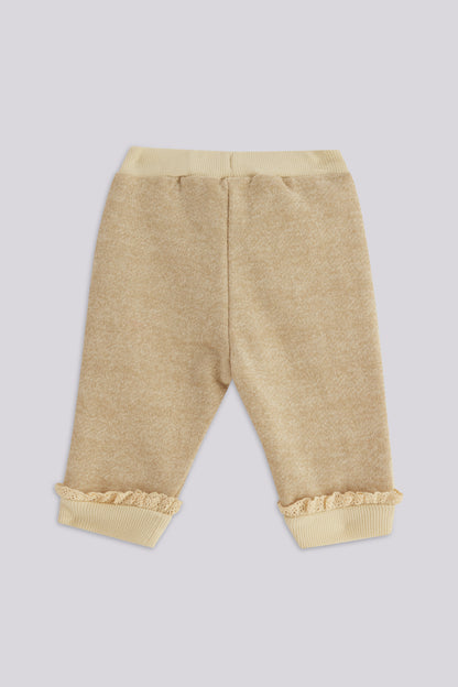 Baby Girl Beige Tracksuit Bottom