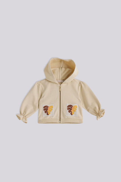 Baby Girl Beige Tracksuit Top