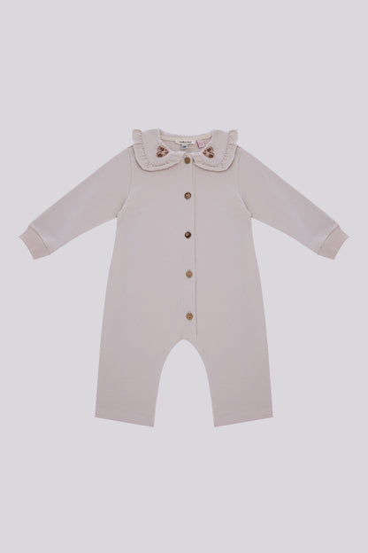 Baby Girl Ecru Overall