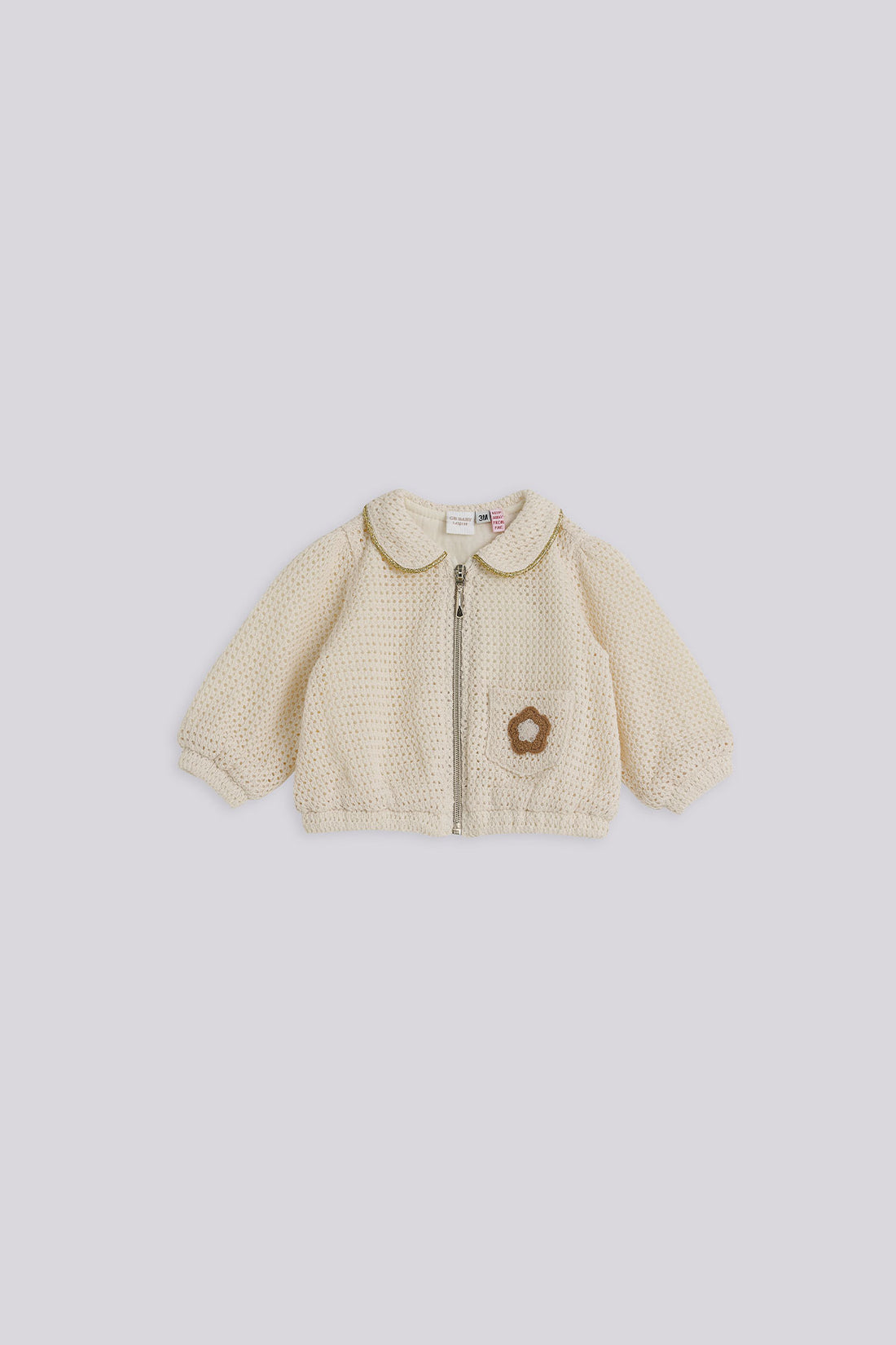 Baby Girl Ecru Tracksuit Top