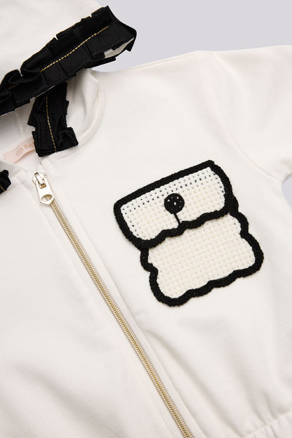 Baby Girl Ecru Tracksuit Top