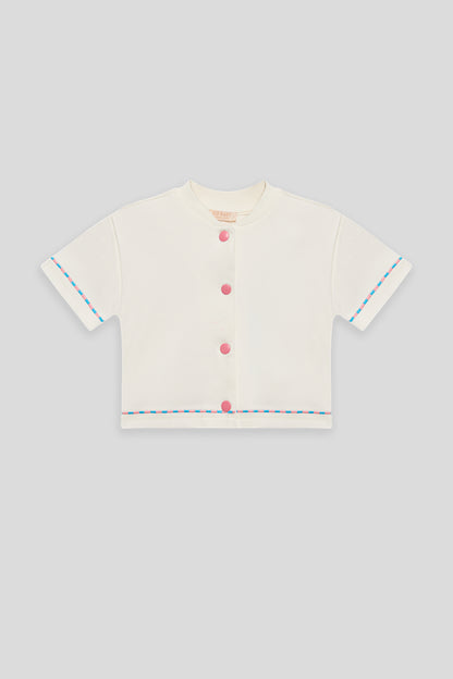 Baby Girl Ecru Tracksuit Top