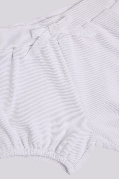 Baby Girl White Body and Shorts Set